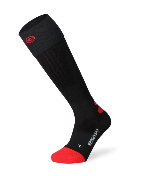 Lenz Heat Sock 4.1 toe cap - Heizsocken - 1065 schwarz-rot