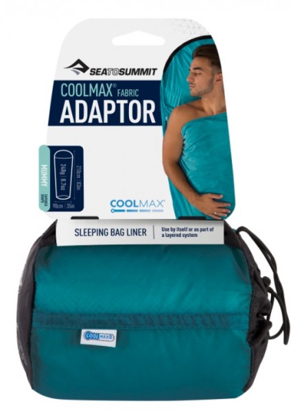 Sea To Summit Adaptor -Schlafsackinlett - Aqua Coolmax Mummy Liner