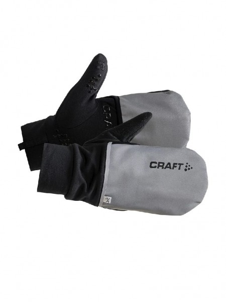 CRAFT Hybrid Weather Glove, wasserdichter 2-in-1-Handschuh und Fäustling - 1903014-926999 Silver/Black