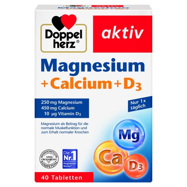 Doppelherz aktiv Magnesium + Calcium + D3 40 Tabletten - 25600