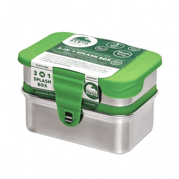 ECO Lunchbox 3 in 1 Splash Box - Edelstahldosenset mit Silikondeckel - BWBTO