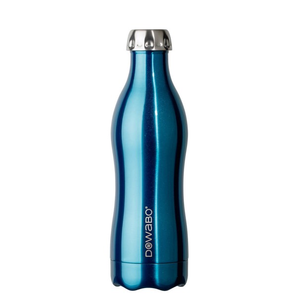 DOWABO Isolierflasche - Edelstahl Flasche - 500 ml Metallic Collection Blue - DO-05-met-blu