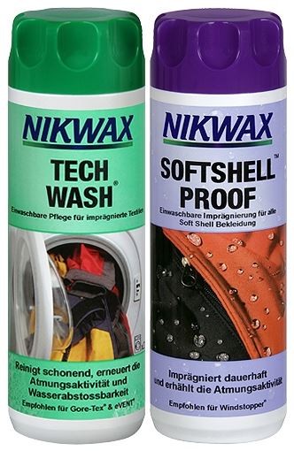 Nikwax Tech Wash und SoftShell Proof Doppelpack 2 x 300 ml