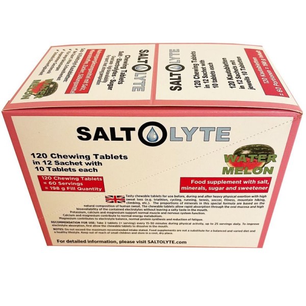 Saltolyte Salz- und Elektrolyt-Kautabletten Salz, Geschmackssorten 10,60,120 Stück - SO