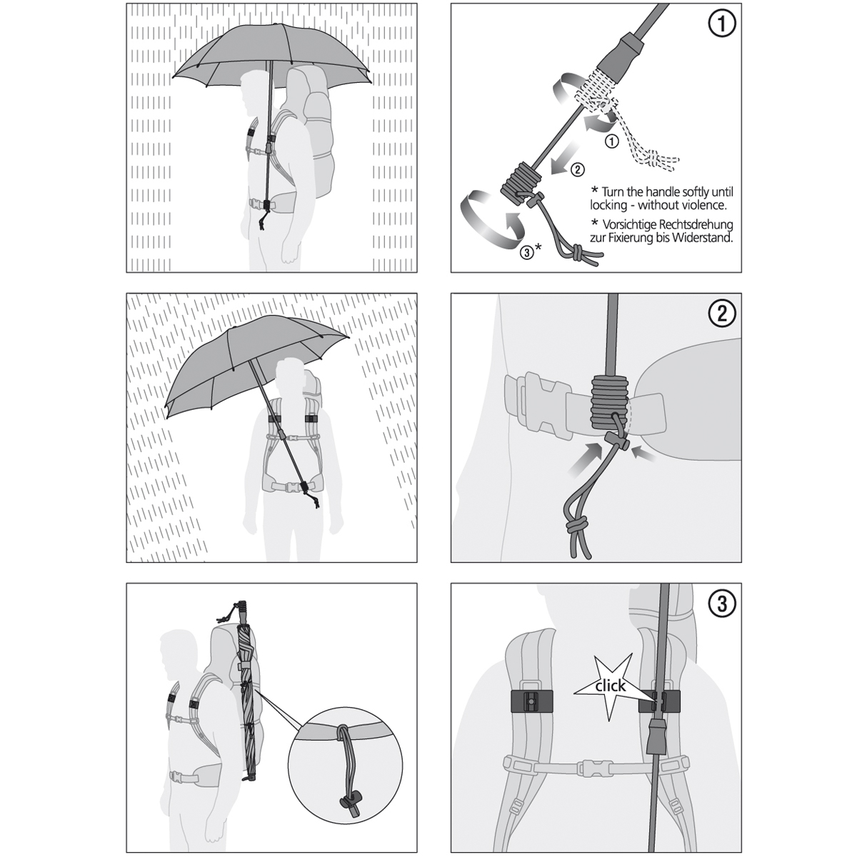 Euroschirm Swing handsfree - Der erste echte handfreie Trekking-Stockschirm  - Regenschirm - Gelb | Regenschutz | Zubehör | Rucksäcke | Outdoor
