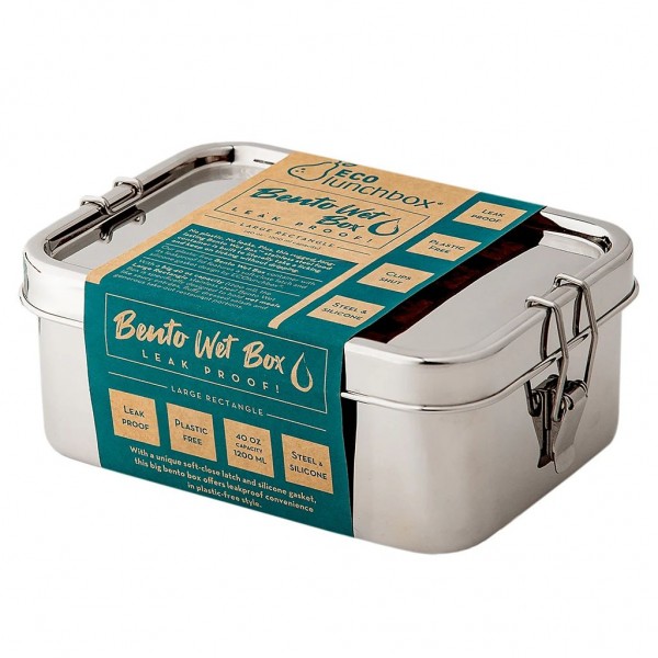 ECO Lunchbox Bento Wet Box - rechteckige Edelstahldose mit Clipverschluss - WR993720