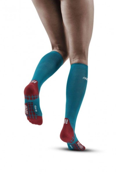 CEP - Run Ultralight Socks Damen | extra leichte, lange Kompressionssocke - Petrol/DarkRed- WP209Y