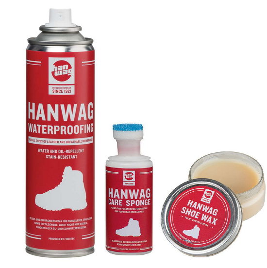 Hanwag Waterproofing Imprägnier Spray 200 ml SET mit Sponge 200 ml  und Wachs 100ml