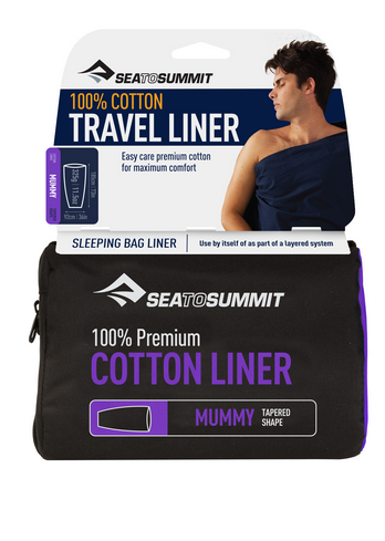 Sea to Summit Premium Cotton Travel Liner Schlafsackinlett - Mummy - Navy Blue - AMUMMYOSNB
