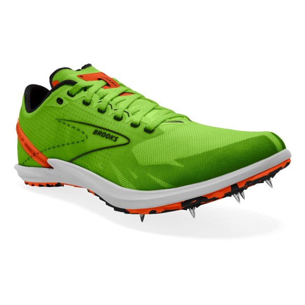 Brooks Hyperion Draft XC Unisex Cross Country Spikeschuh - 100039 1D 308 Green Gecko/Red Orange/White