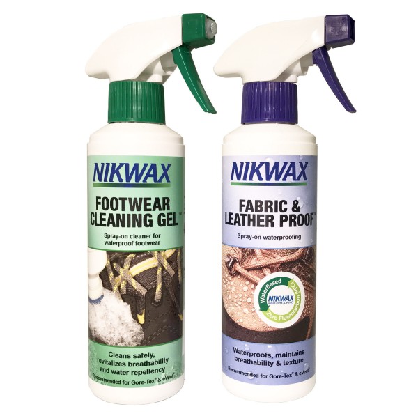 Nikwax Doppelpackung Reinigungsgel für Schuhe und Stoff & Leder Imprägnierung 2 x 300 ml