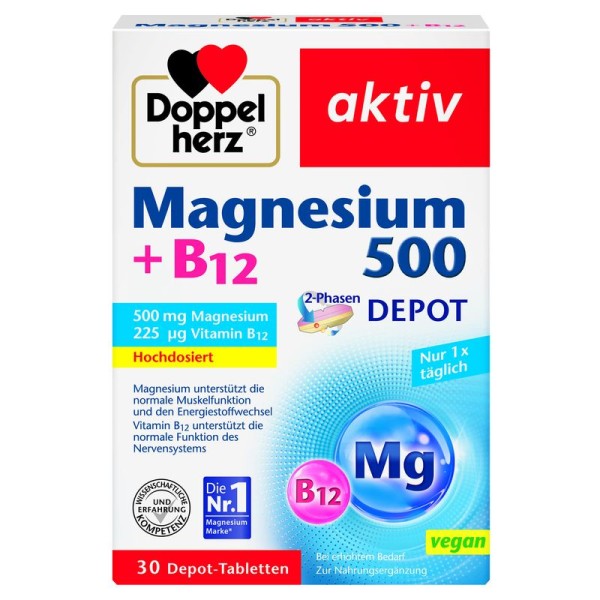 Doppelherz aktiv Magnesium 500 + B12 30 Stück - 70213