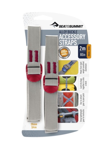 Sea To Summit Alloy Buckle Accessory Strap 20 mm Spanngurt - 2.0 Meter Rot