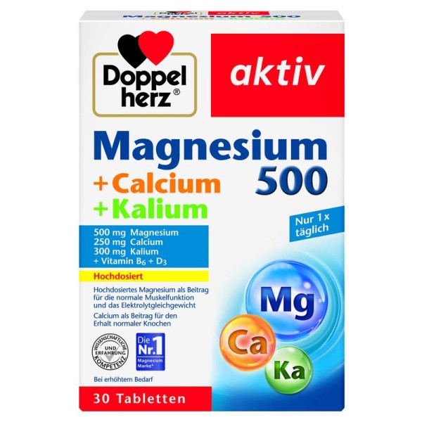 Doppelherz aktiv Magnesium 500 + Calcium + Kalium 30 Stück - 13713